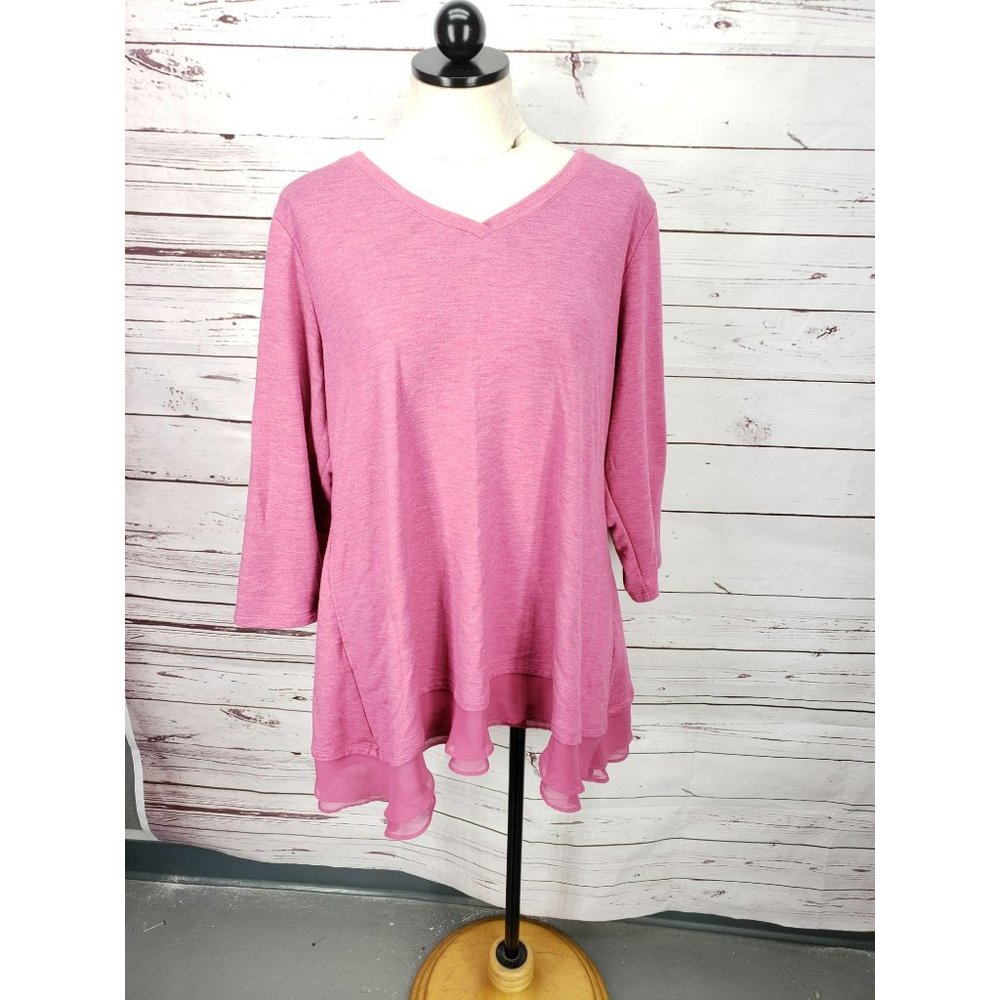 Logo Lounge Pink‎ 3/4 Sleeve XL Pullover Top